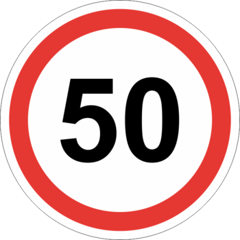 Знак 3.24 ограничение максимальной скорости (50 км/ч) - Дорожные знаки - Запрещающие знаки - Магазин Охраны Труда fullBUILD